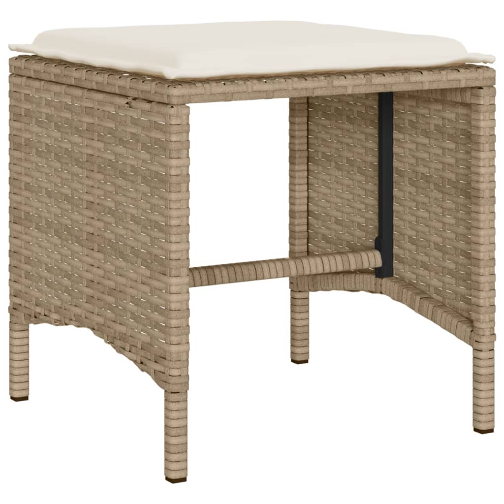 vidaXL Ensemble de canapés de jardin 4 pcs avec coussins en résine tressée beige