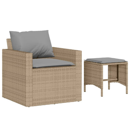 vidaXL Ensemble de canapés de jardin 4 pcs avec coussins en résine tressée beige