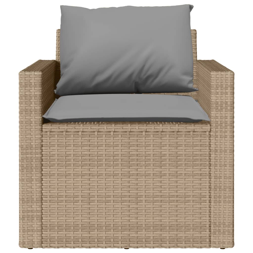 vidaXL Ensemble de canapés de jardin 4 pcs avec coussins en résine tressée beige