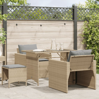 vidaXL Ensemble de canapés de jardin 4 pcs avec coussins en résine tressée beige