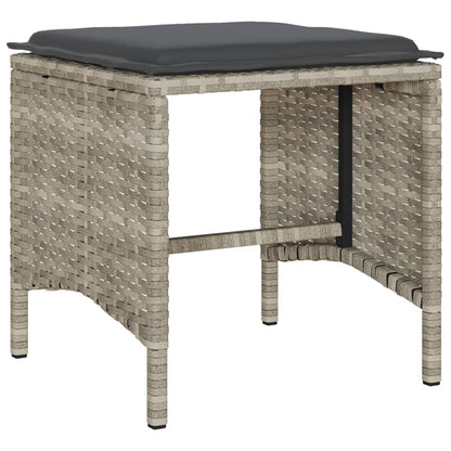 vidaXL 4-tlg. Garten-Sofagarnitur mit Kissen Hellgrau Poly Rattan