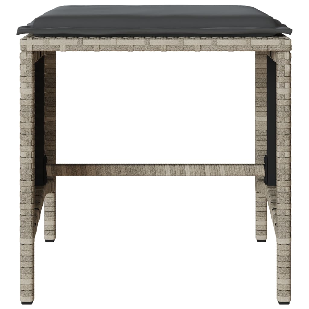 vidaXL 4-tlg. Garten-Sofagarnitur mit Kissen Hellgrau Poly Rattan