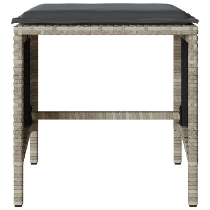 vidaXL 4-tlg. Garten-Sofagarnitur mit Kissen Hellgrau Poly Rattan