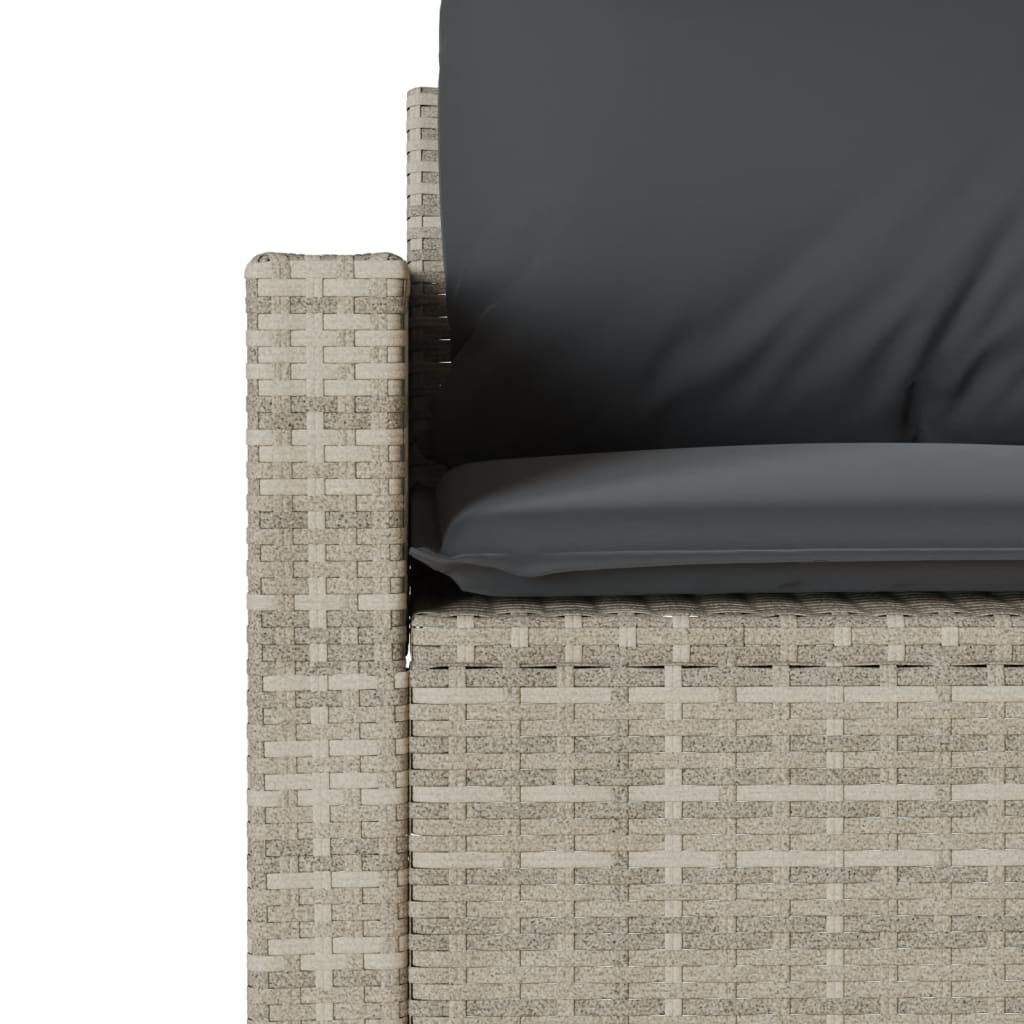 vidaXL 4-tlg. Garten-Sofagarnitur mit Kissen Hellgrau Poly Rattan