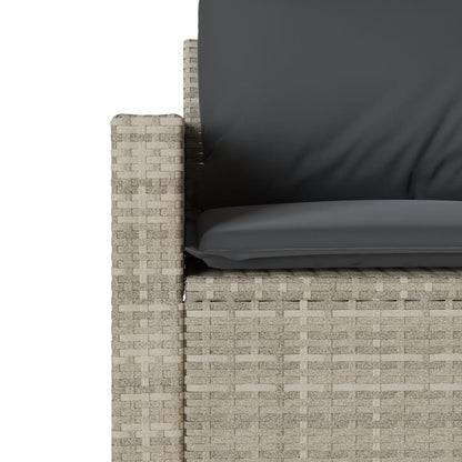 vidaXL 4-tlg. Garten-Sofagarnitur mit Kissen Hellgrau Poly Rattan