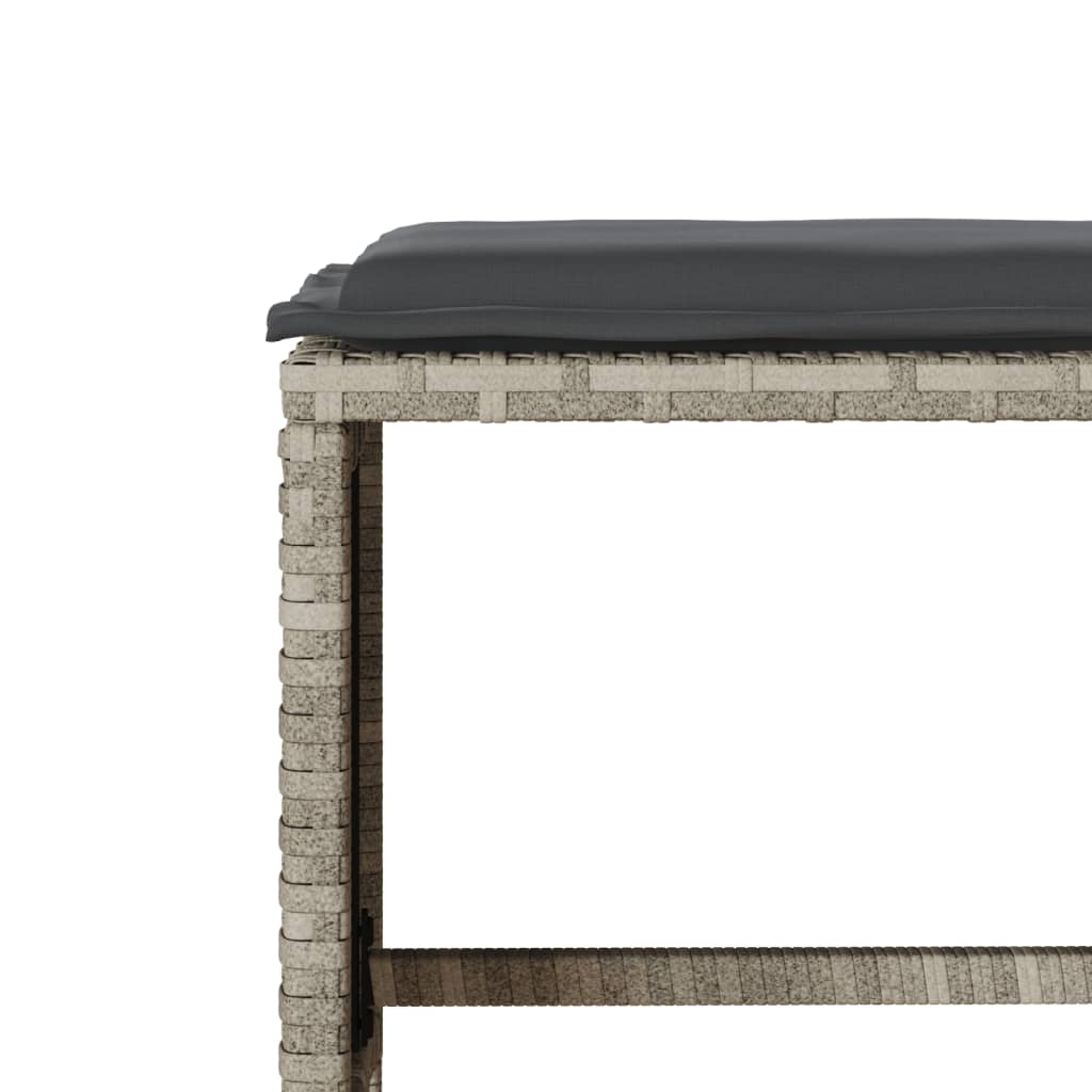 vidaXL 4-tlg. Garten-Sofagarnitur mit Kissen Hellgrau Poly Rattan
