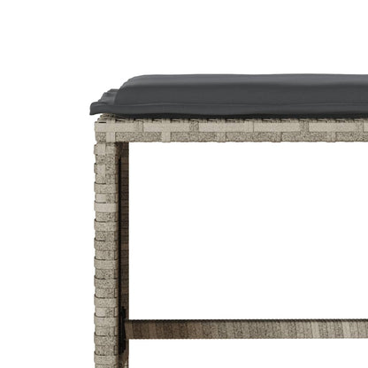 vidaXL 4-tlg. Garten-Sofagarnitur mit Kissen Hellgrau Poly Rattan