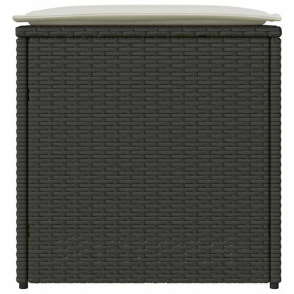 Kissenbox mit Speicher Schwarz 50 x 50 x 50 cm Poly-Rattan