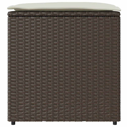 Kissenbox mit Speicher Braun 50 x 50 x 50 cm Poly-Rattan
