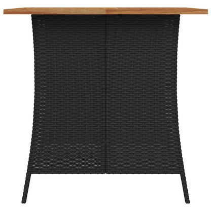 vidaXL 5-tlg. Garten-Essgruppe mit Kissen Schwarz Poly Rattan