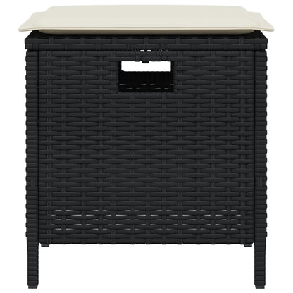 vidaXL 5-tlg. Garten-Essgruppe mit Kissen Schwarz Poly Rattan