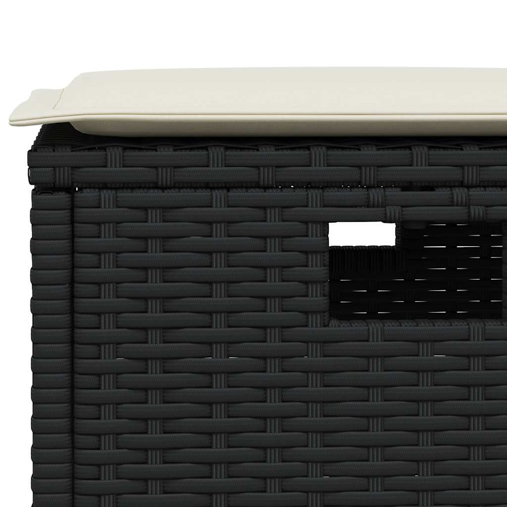 vidaXL 5-tlg. Garten-Essgruppe mit Kissen Schwarz Poly Rattan