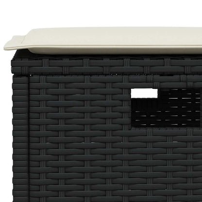 vidaXL 5-tlg. Garten-Essgruppe mit Kissen Schwarz Poly Rattan