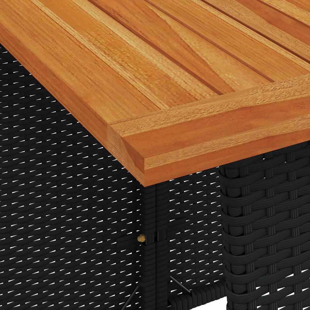 vidaXL 5-tlg. Garten-Essgruppe mit Kissen Schwarz Poly Rattan