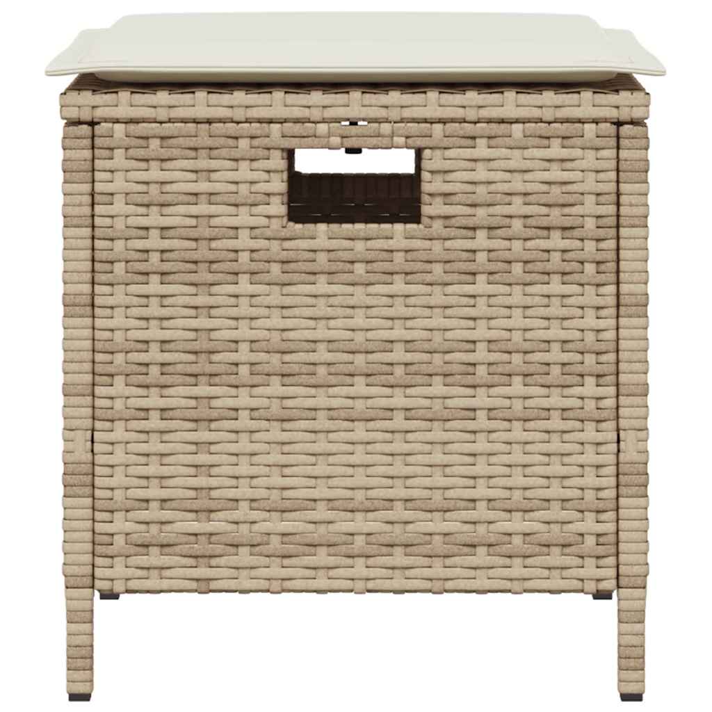 5-tlg. Garten-Essgruppe mit Kissen Beige Poly Rattan