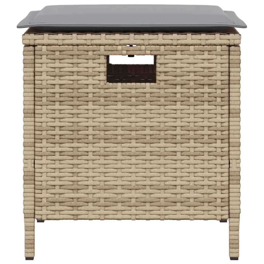 5-tlg. Garten-Essgruppe mit Kissen Beige Poly Rattan