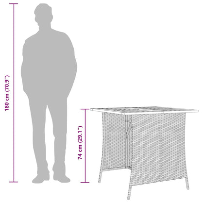 5-tlg. Garten-Essgruppe mit Kissen Beige Poly Rattan