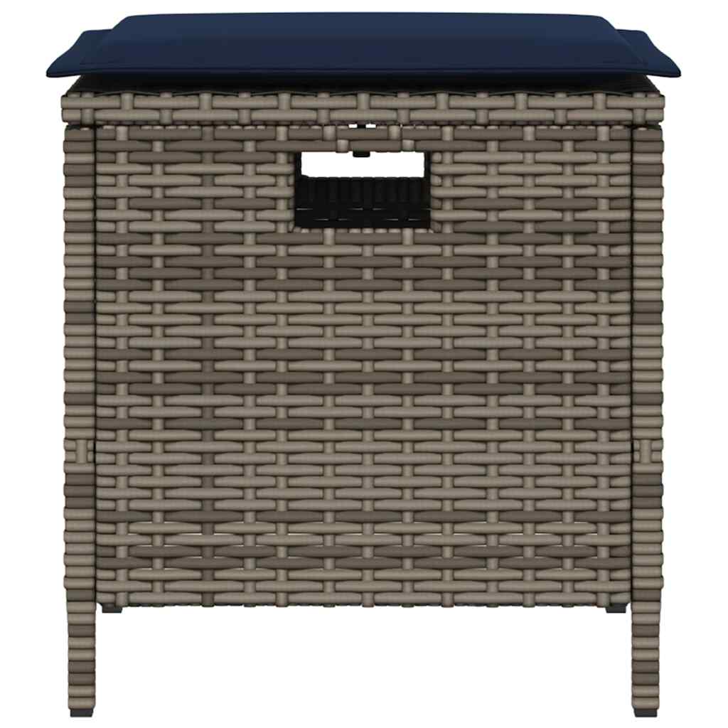 vidaXL 5-tlg. Garten-Essgruppe mit Kissen Grau Poly Rattan