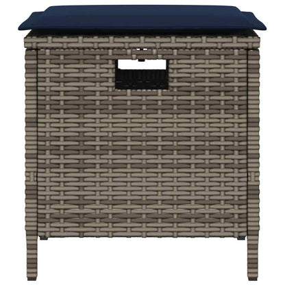 vidaXL 5-tlg. Garten-Essgruppe mit Kissen Grau Poly Rattan