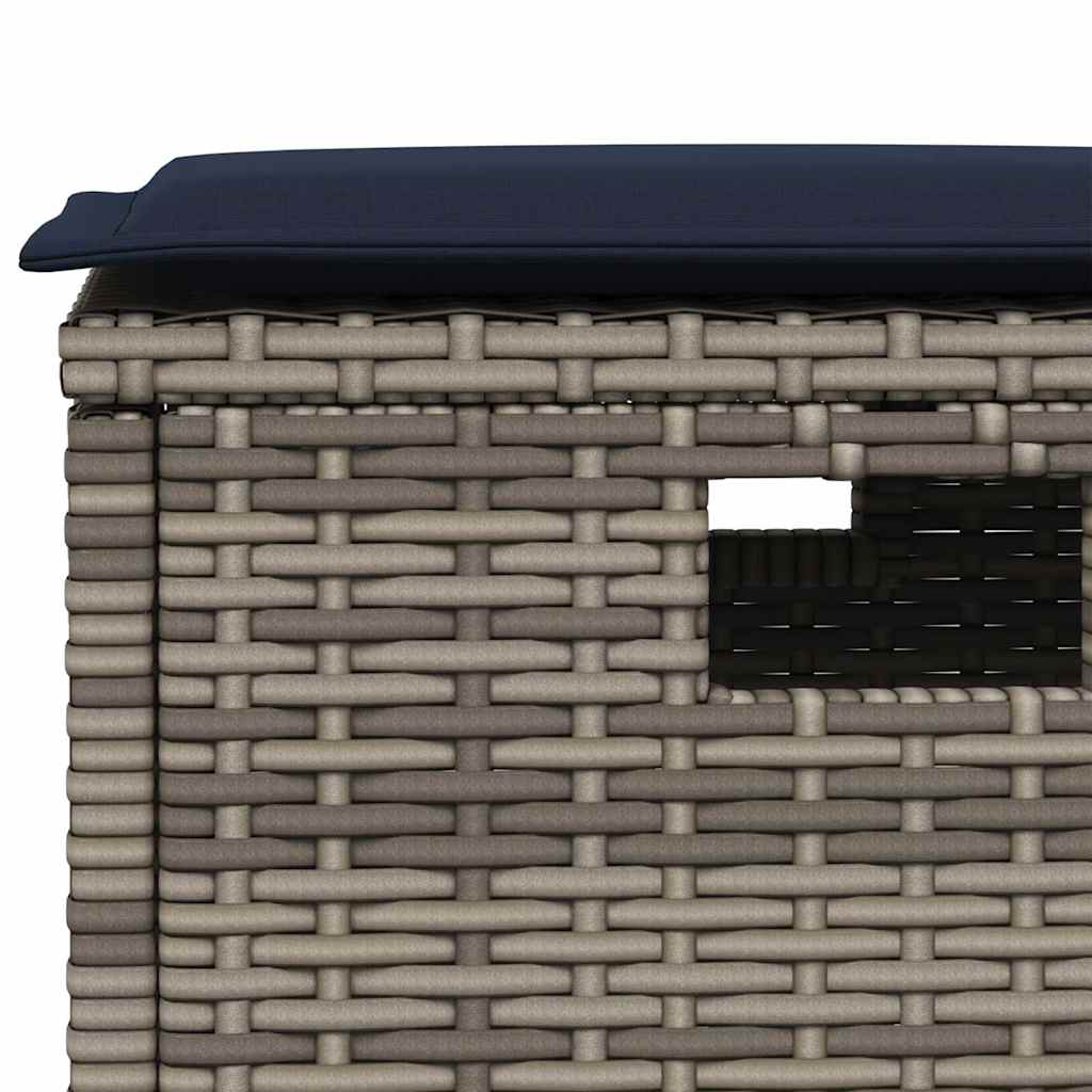 vidaXL 5-tlg. Garten-Essgruppe mit Kissen Grau Poly Rattan