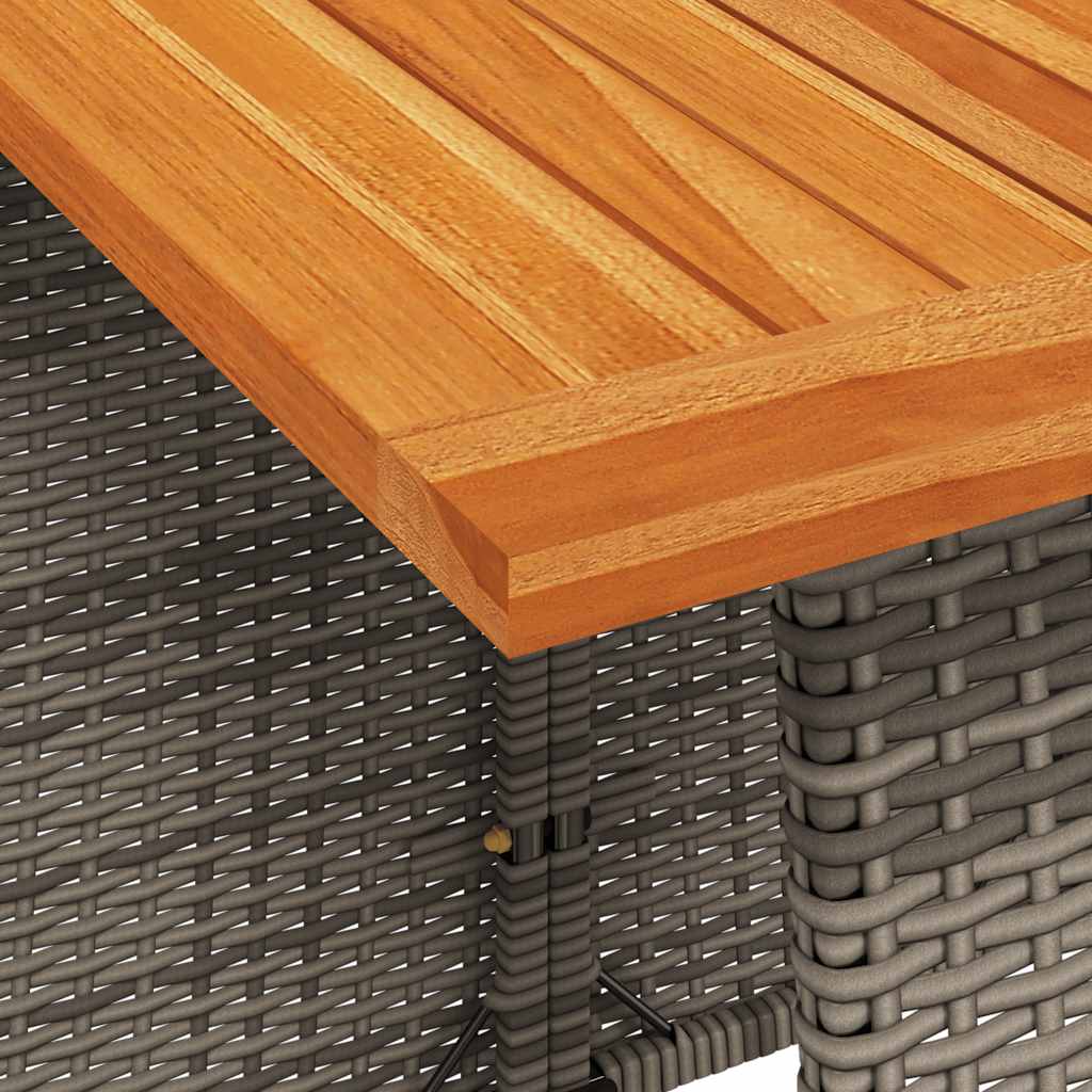 vidaXL 5-tlg. Garten-Essgruppe mit Kissen Grau Poly Rattan