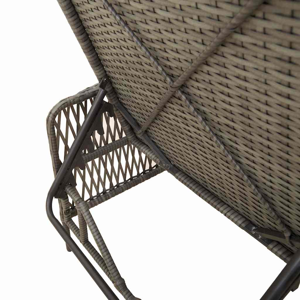 Sonnenliege Grau und Marineblau 55 x 200 x 92 cm Poly-Rattan