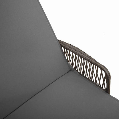 Sonnenliege mit Kissen 3 pcs Grau und Dunkelgrau Poly-Rattan