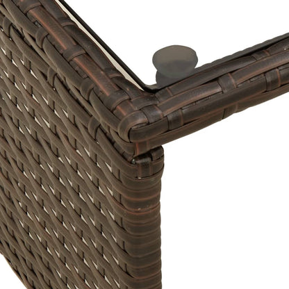 vidaXL Canapé de jardin d'angle avec table et coussins en polyrotin marron