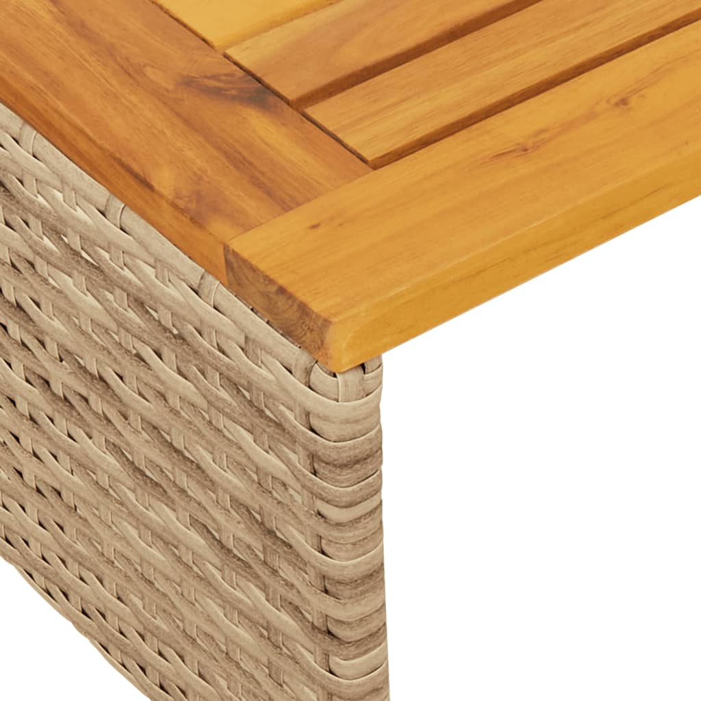 vidaXL Canapé de jardin d'angle avec table et coussins Beige Résine tressée