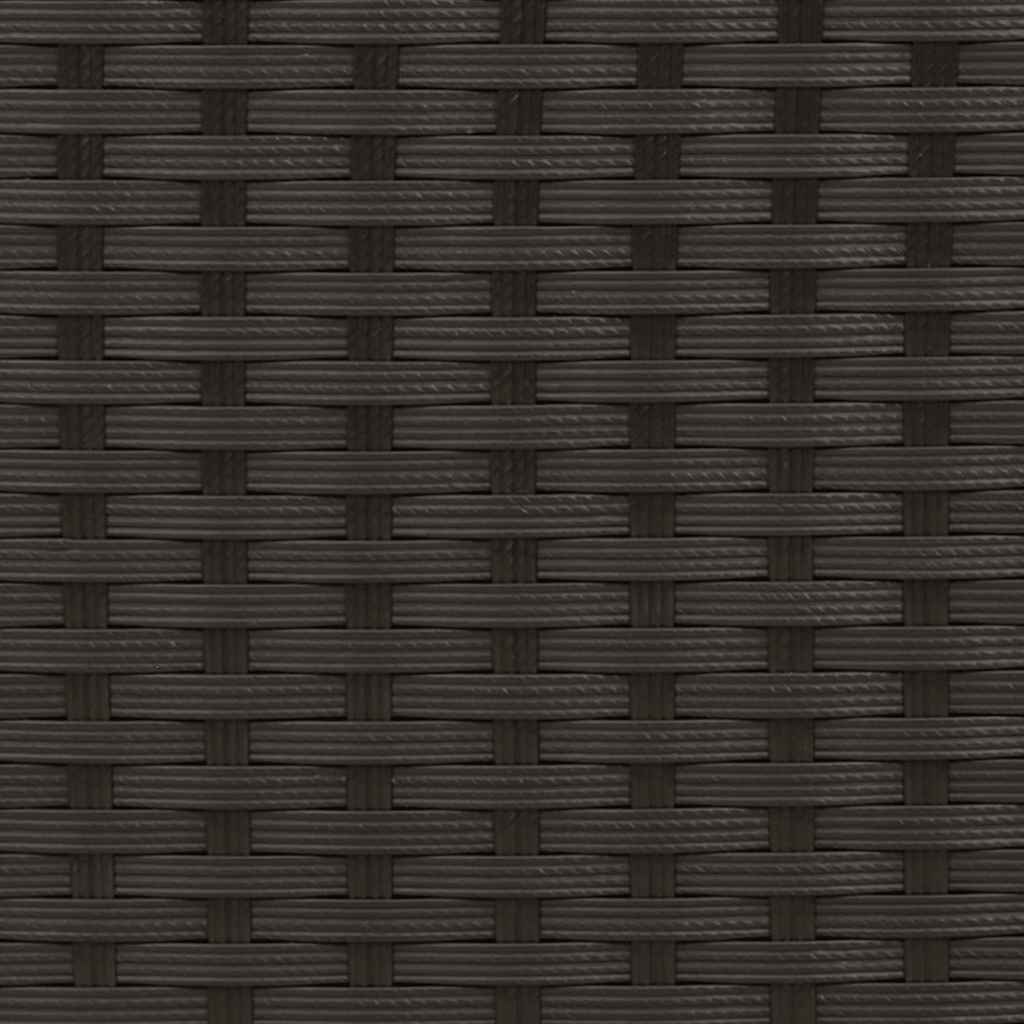 Doppel-Sonnenliege mit Dach und Auflagen Schwarz Poly Rattan