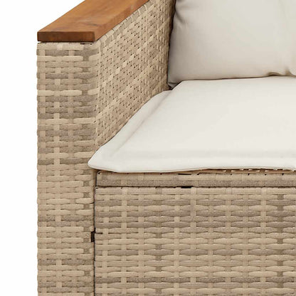 vidaXL 3-tlg. Garten-Sofagarnitur mit Kissen Beige Poly Rattan