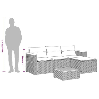 vidaXL 3-tlg. Garten-Sofagarnitur mit Kissen Beige Poly Rattan