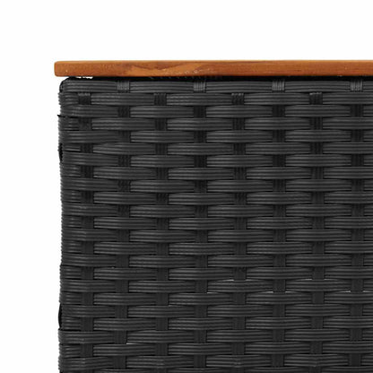 vidaXL Gartensofa mit Kissen 3-Sitzer Schwarz Poly Rattan