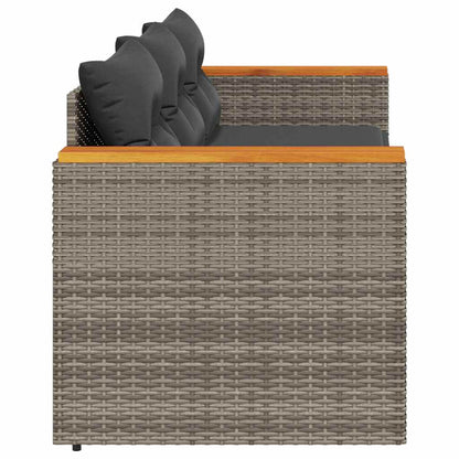 vidaXL Canapé de jardin 3 places avec coussins en résine tressée gris