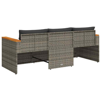 vidaXL Canapé de jardin 3 places avec coussins en résine tressée gris
