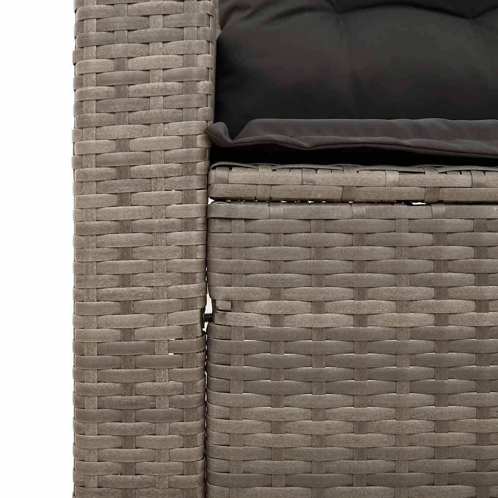 vidaXL Canapé de jardin 3 places avec coussins en résine tressée gris
