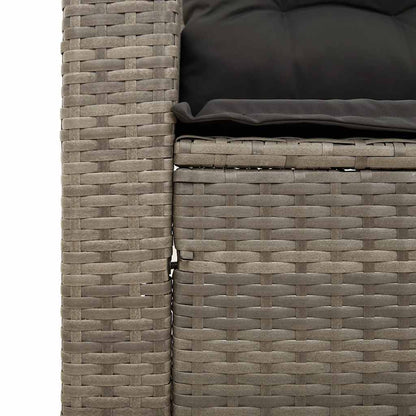 vidaXL Canapé de jardin 3 places avec coussins en résine tressée gris