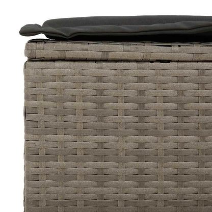 vidaXL Canapé de jardin 3 places avec coussins en résine tressée gris