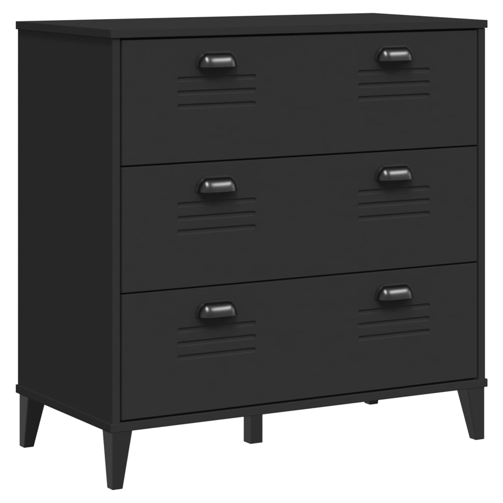 vidaXL Commode VIKEN Panneau d'aggloméré Noir