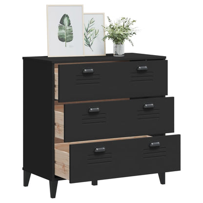 vidaXL Commode VIKEN Panneau d'aggloméré Noir