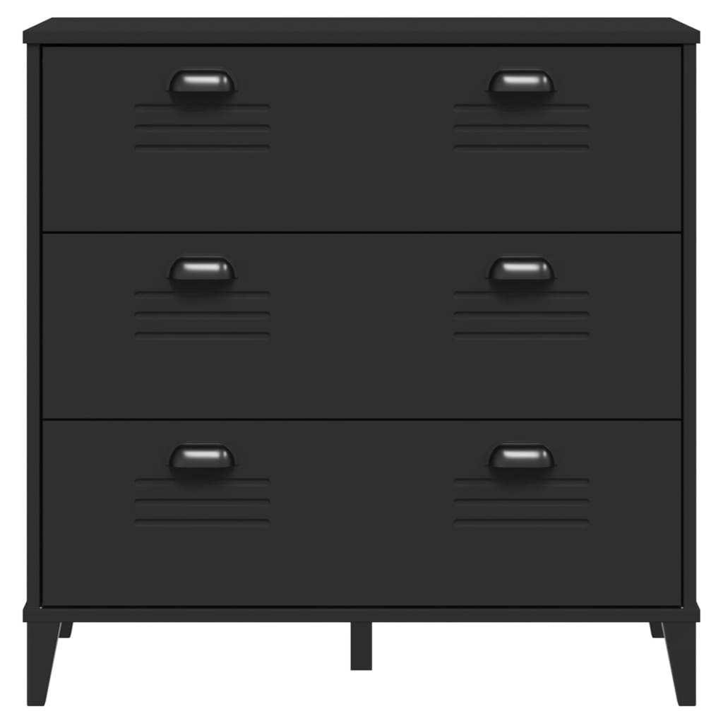 vidaXL Commode VIKEN Panneau d'aggloméré Noir