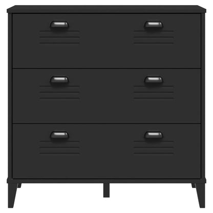 vidaXL Commode VIKEN Panneau d'aggloméré Noir