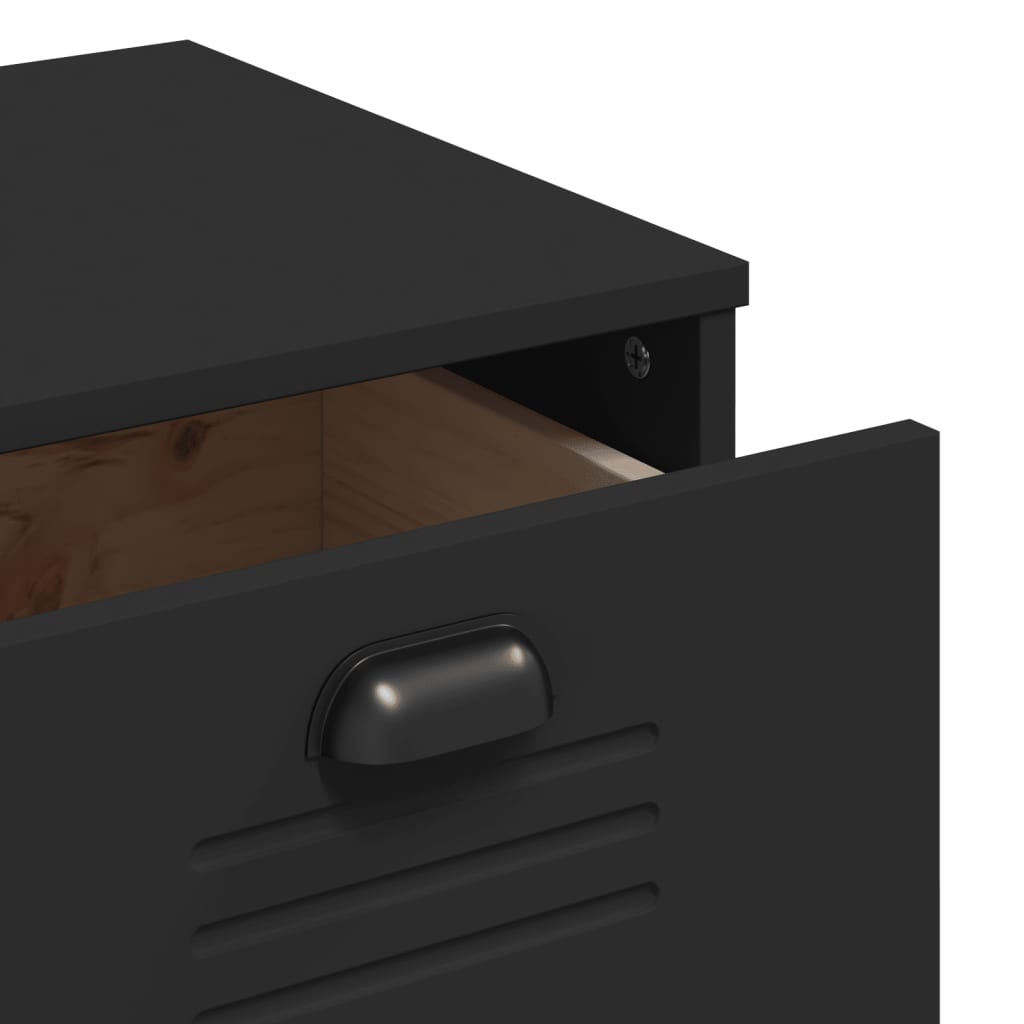 vidaXL Commode VIKEN Panneau d'aggloméré Noir