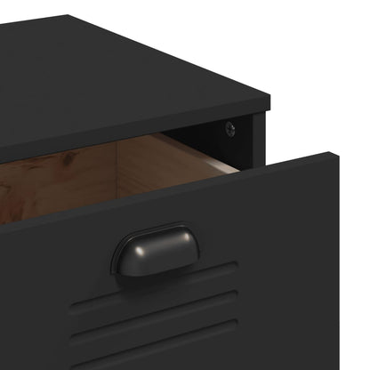 vidaXL Commode VIKEN Panneau d'aggloméré Noir