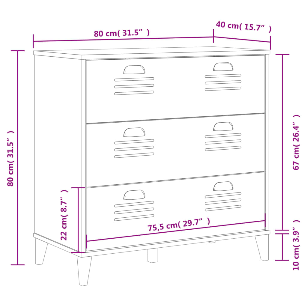 vidaXL Commode VIKEN Panneau d'aggloméré Noir