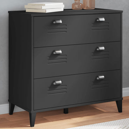 vidaXL Commode VIKEN Panneau d'aggloméré Noir