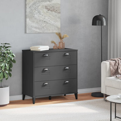 vidaXL Commode VIKEN Anthracite Bois d'ingénierie