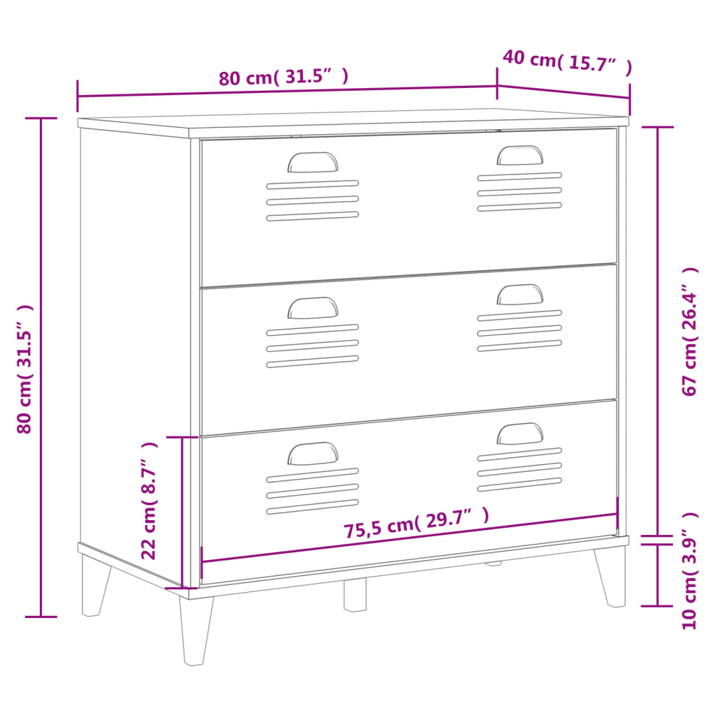 vidaXL Commode VIKEN Anthracite Bois d'ingénierie