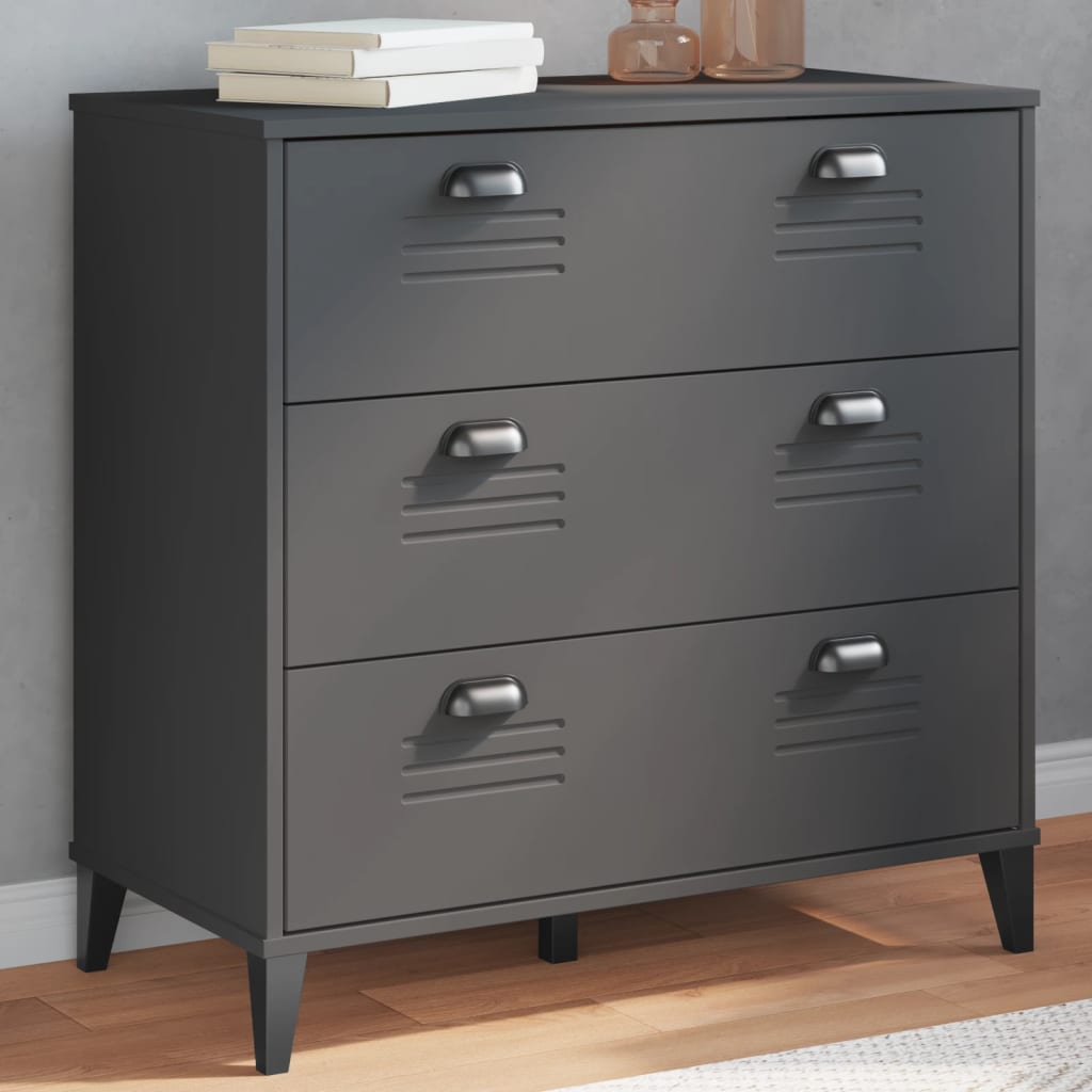 vidaXL Commode VIKEN Anthracite Bois d'ingénierie