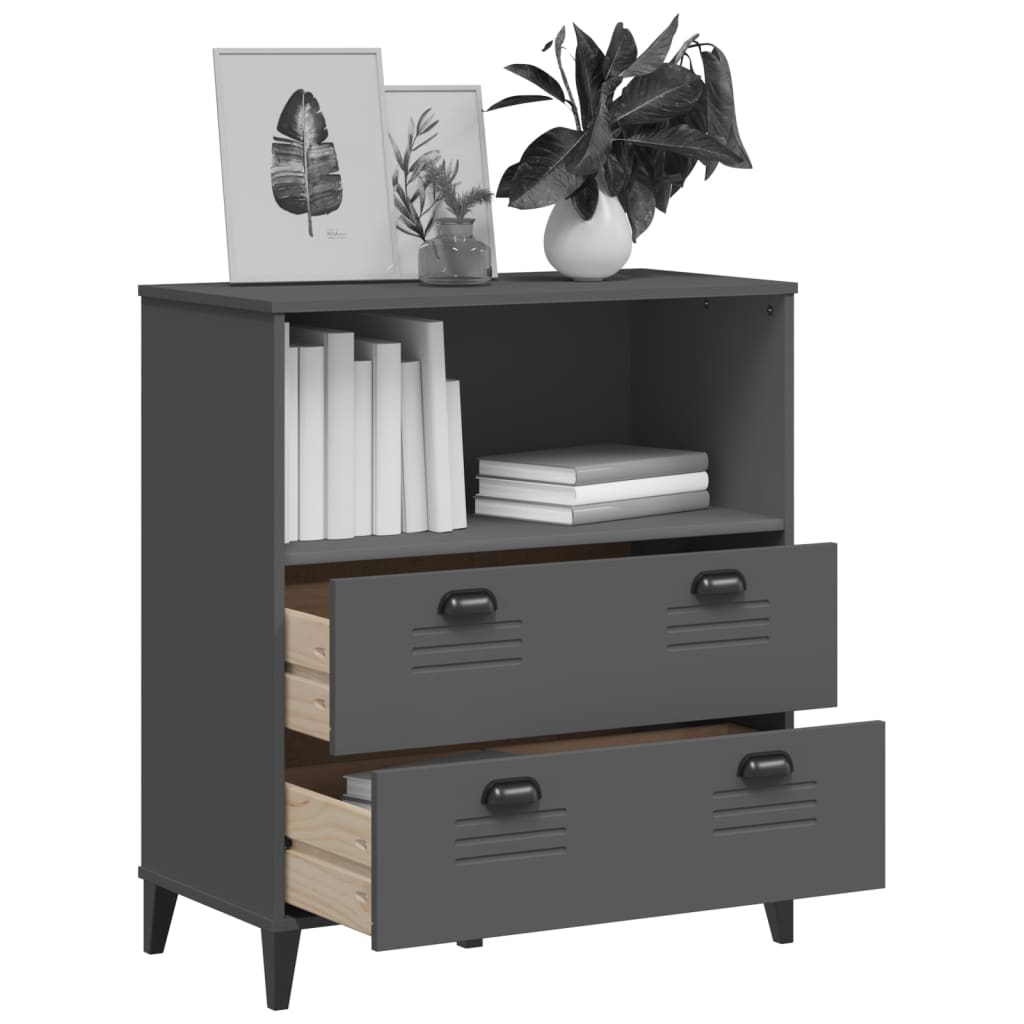 vidaXL Bücherschrank VIKEN Anthrazit 80x40x90 cm Holzwerkstoff